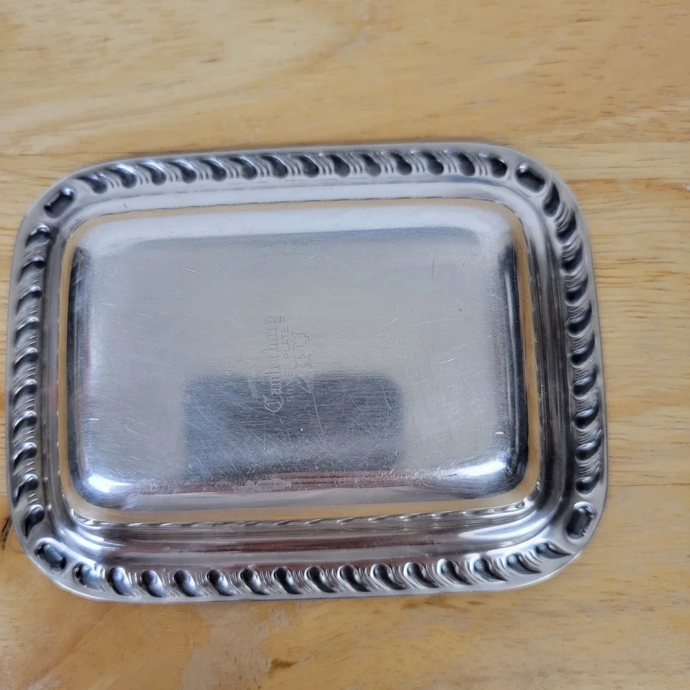 Vintage 1940s Canterbury Silverplate Trinket Tray Small Soap Dish Catchall